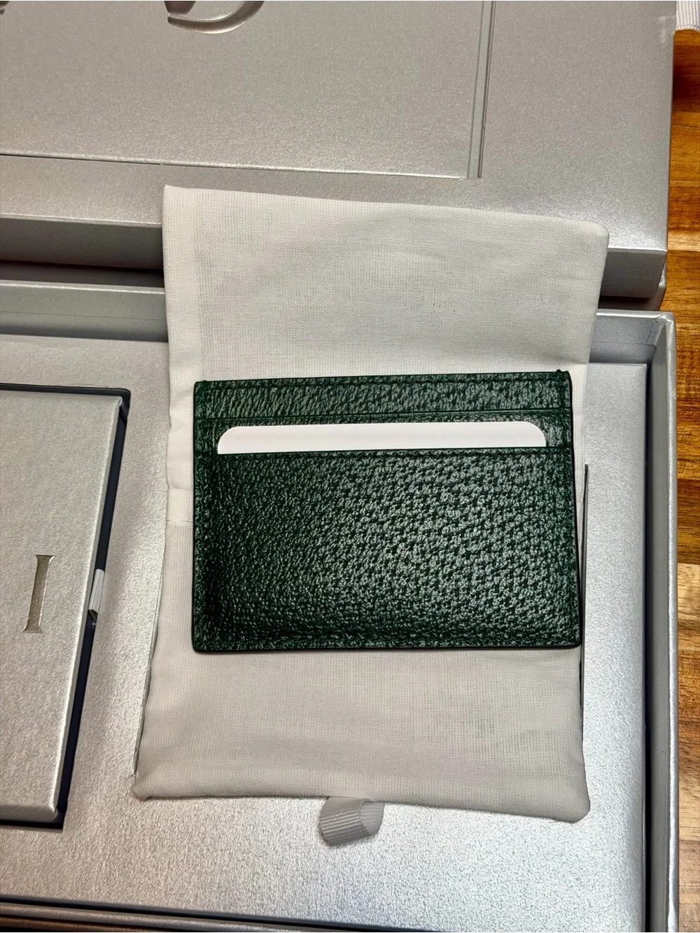 Gucci NIB Horsebit Card Case, Dark Green, Oversized Playing Cards.